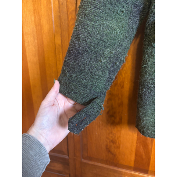 Artisan de Luxe Coat Toggle Closure Faux Fur Hood Multi Pocket Green/Brown M M - Picture 14 of 16